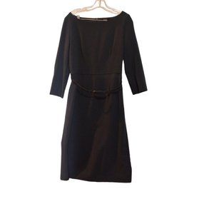 TAXI Dark Grey Suit Dress 3/4 Sleeves Belt Lining Size 48/170 (M)